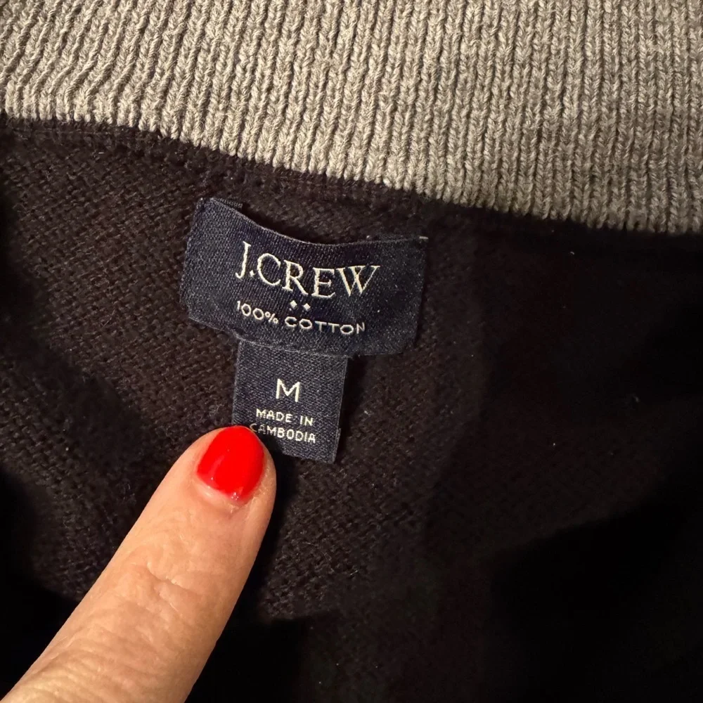 J. Crew Men's Black Zip-Up Sweater